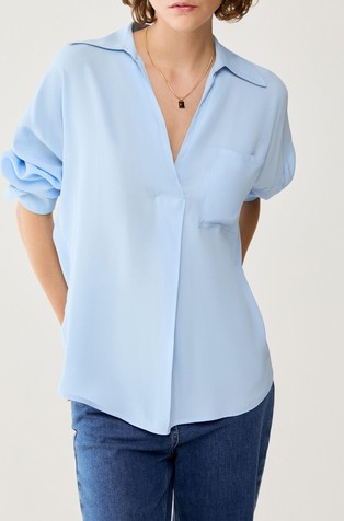 Regular fit shirt in blend with silk