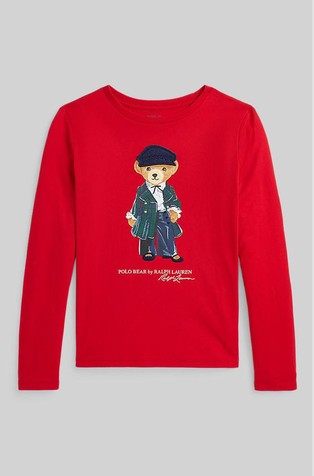 Polo Bear majica z dolgimi rokavi iz bombažnega jerseya