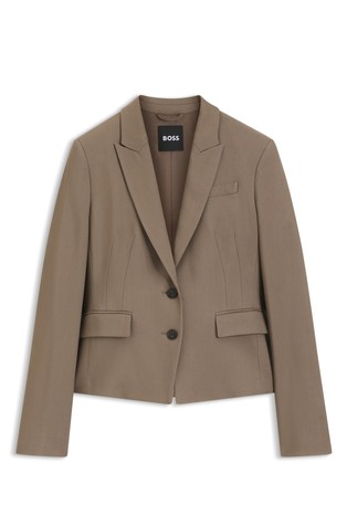 Slim fit suknjič iz raztegljivega gabardena