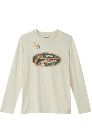 T-shirt with print and embroidery