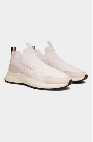 BALLY Pletene superge z usnjenimi vstavki Bela - Off-White 2