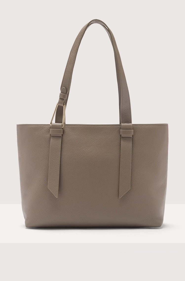 COCCINELLE Malory tote torba iz zrnatega usnja Rjava - Brown 