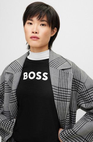 HUGO BOSS Logo-print T-shirt in organic cotton Black 3