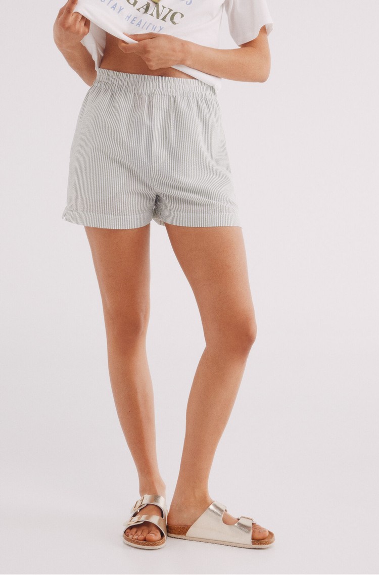 SPRINGFIELD Striped shorts Green / White 
