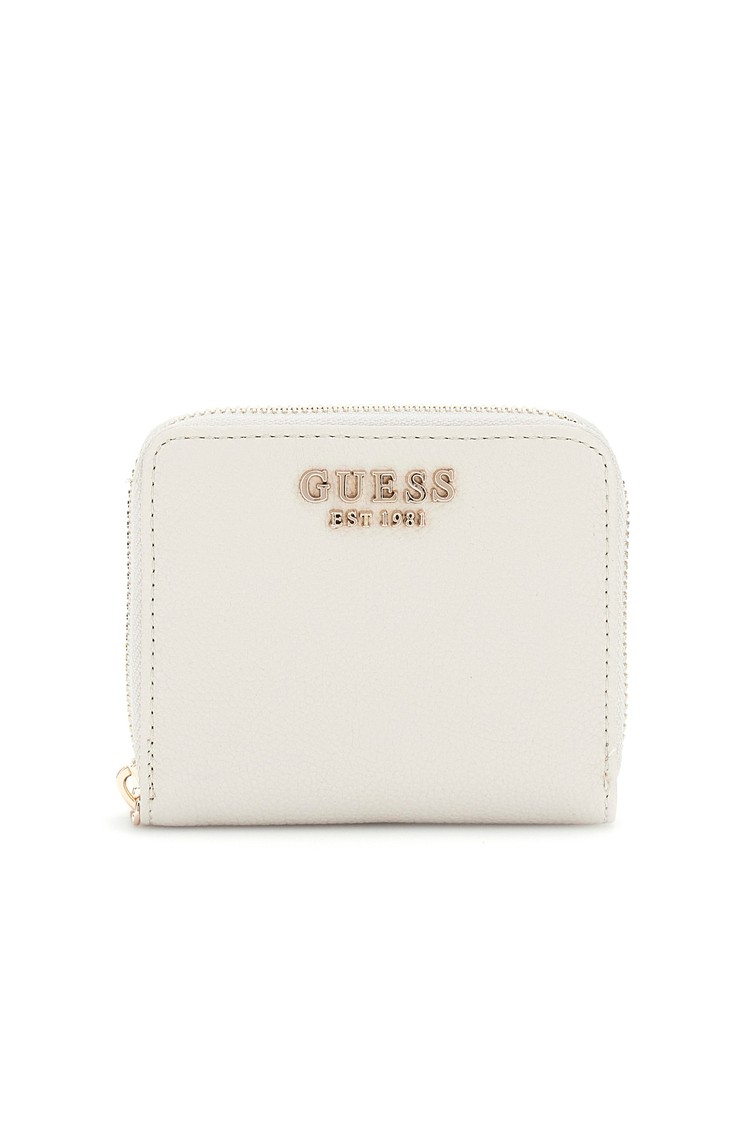 GUESS Laurel manjša denarnica z logotipom Bež - Ivory 