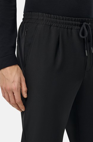 BOGGI MILANO City volnene hlače Črna - Black 3