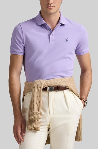 Custom slim fit raztegljiva polo majica z mrežasto strukturo