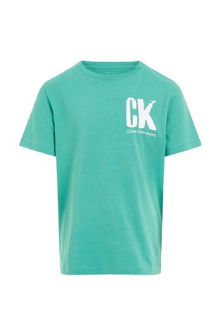 CALVIN KLEIN Logo T-shirt Green 4