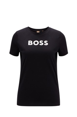 HUGO BOSS Logo-print T-shirt in organic cotton Black 4