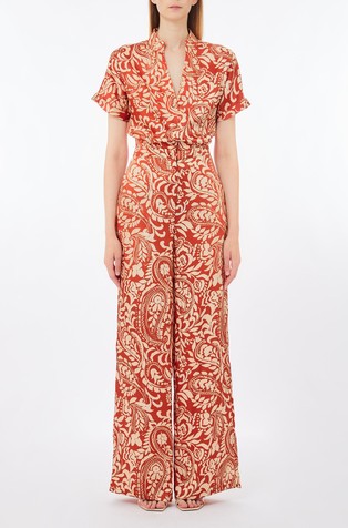 Printed twill jumpsuit