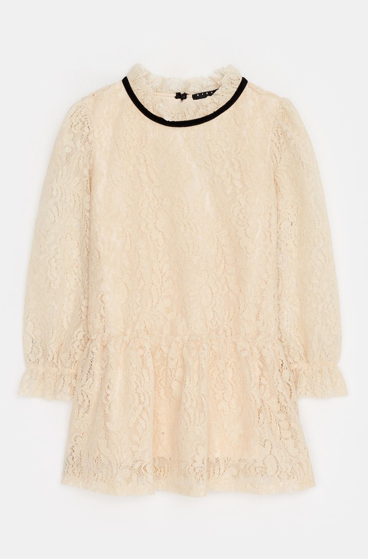 SISLEY Čipkasta obleka Bež - Beige 