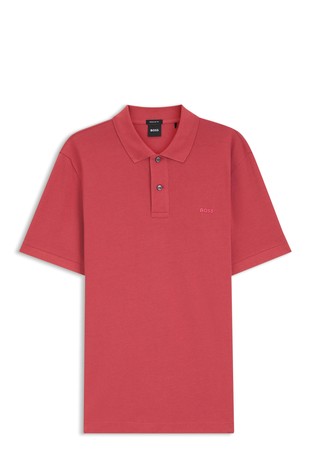Short sleeved polo shirt in cotton piqué