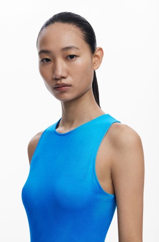 DESIGUAL Sleeveless dress in stretch viscose Blue 4