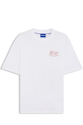 Bombažna majica s kratkimi rokavi in mornarskim potiskom zadaj