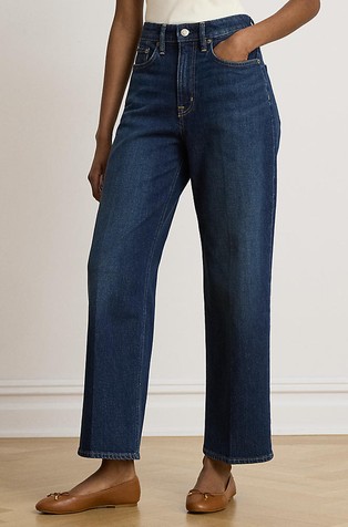 Relaxed fit jeans hlače z visokim pasom in ravnimi hlačnicami