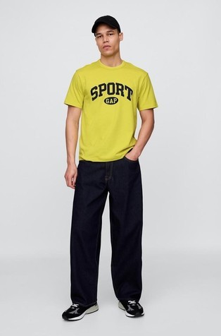 GAP Gap Sport logo moška majica s kratkimi rokavi Rumena - Sulphur 2