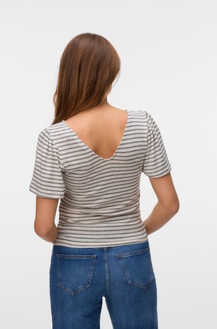 VERO MODA VMGINA top in viscose-blend White/Gray 2