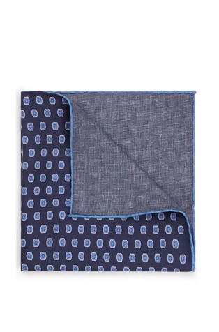 Silk pocket square with print