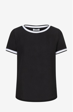 Bluza iz kombinacije tkanin s kontrastnimi obrobami