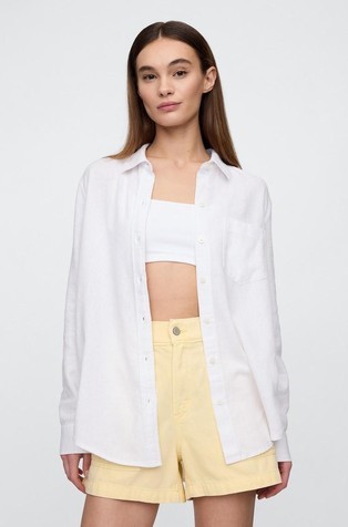 Linen-Blend Easy Shirt