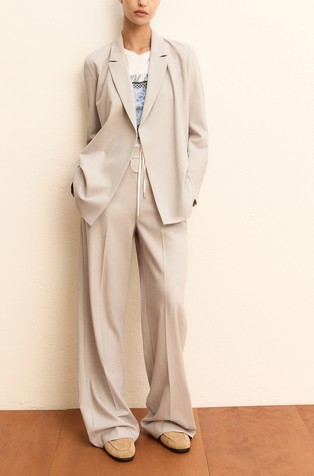 Relaxed fit long blazer