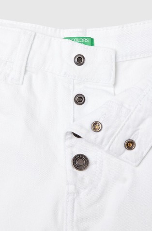 BENETTON Široke hlače z visokim pasom Bela - White 3