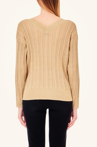 LIU JO Pleten pulover z lurex® vlakni Bež - Beige 2