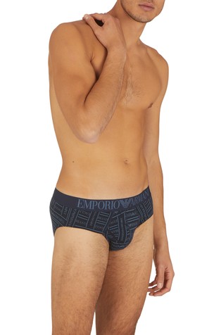 Briefs with all-over logo lettering