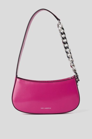 KARL LAGERFELD K/Saddle torbica z reliefnimi monogrami Roza - Fuchsia 2