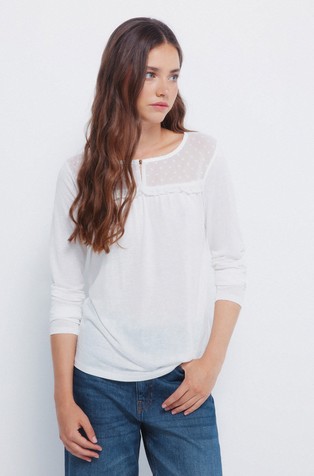 Plumetis ruffle shirt