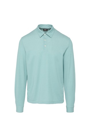 S.OLIVER Piké polo majica z dolgimi rokavi Modra - Turquoise 4