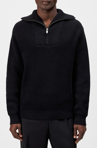 Half-zip jumper in cotton blend