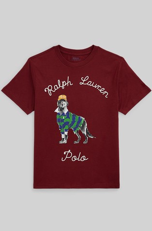 Majica iz bombažnega jerseya s potiskom psa