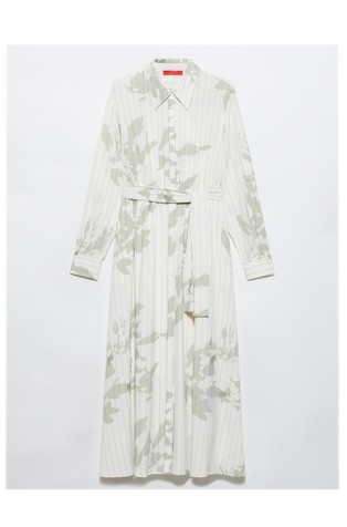 Crepe-de-Chine patterned shirt dress