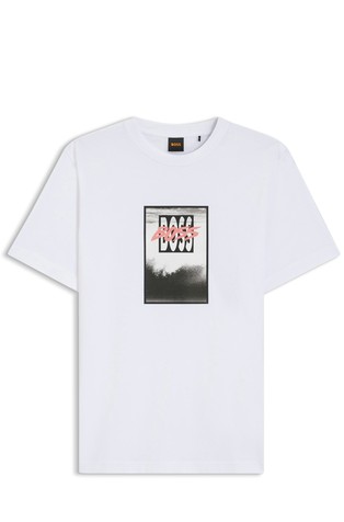 Cotton-jersey T-shirt with printed artwork