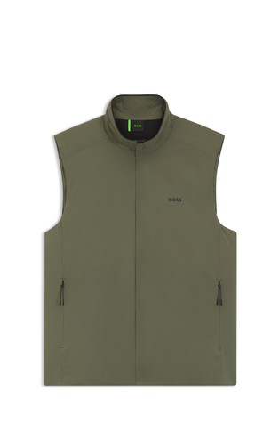 Water-repellent gilet with logo detail