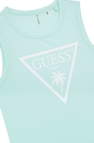 GUESS Logo sleeveless cotton dress Mint Hint 3