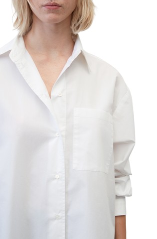 MARC O'POLO Boyfriend fit bombažna srajca Bela - White 3