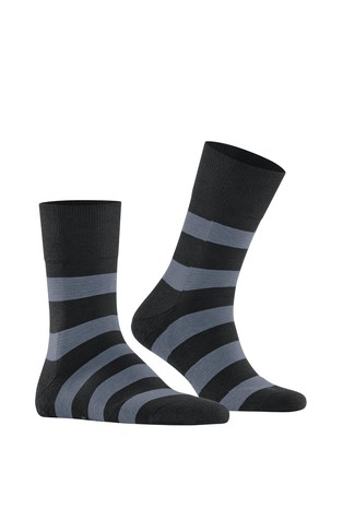 FALKE Block Stripe nogavice s črtastim vzorcem Črna - Black / Gray 2