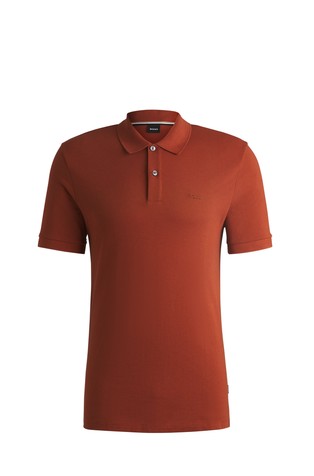 Organic-cotton polo shirt with embroidered logo