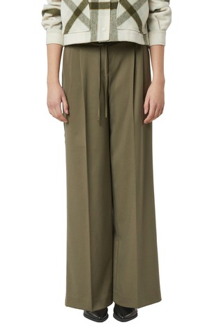 Plapolajoče hlače z gubami in širokimi hlačnicami