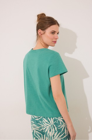 WOMEN'SECRET Cotton T-shirt with shells Green 2