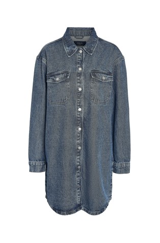 NMALVA oversize fit shirt dress in denim