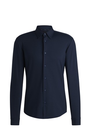 Slim fit melirana srajca iz raztegljive performance jersey tkanine