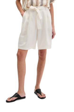 Kratke hlače z gubami iz tencel™ liocela in lana