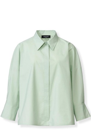 Bombažna srajca s 3/4 rokavi in vstavki iz tila zadaj