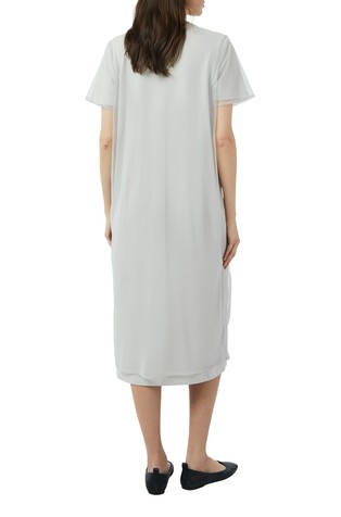 COMMA T-Shirt-Dress with front print and mesh layer Grey 2