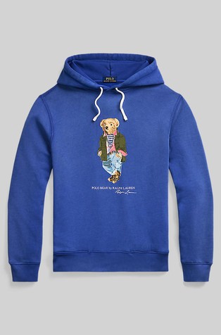 RALPH LAUREN Polo Bear Garment-dyed Fleece Hoodie Cr24 Nw Iris Blu Sw Explr Bear 5