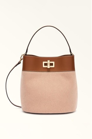 Bucket torbica iz platna in usnja