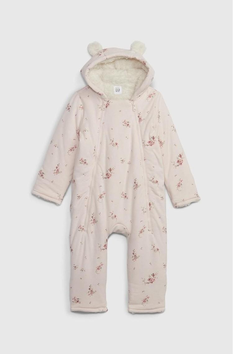 GAP Baby Sherpa Hoodie One-Piece Barely Pink 